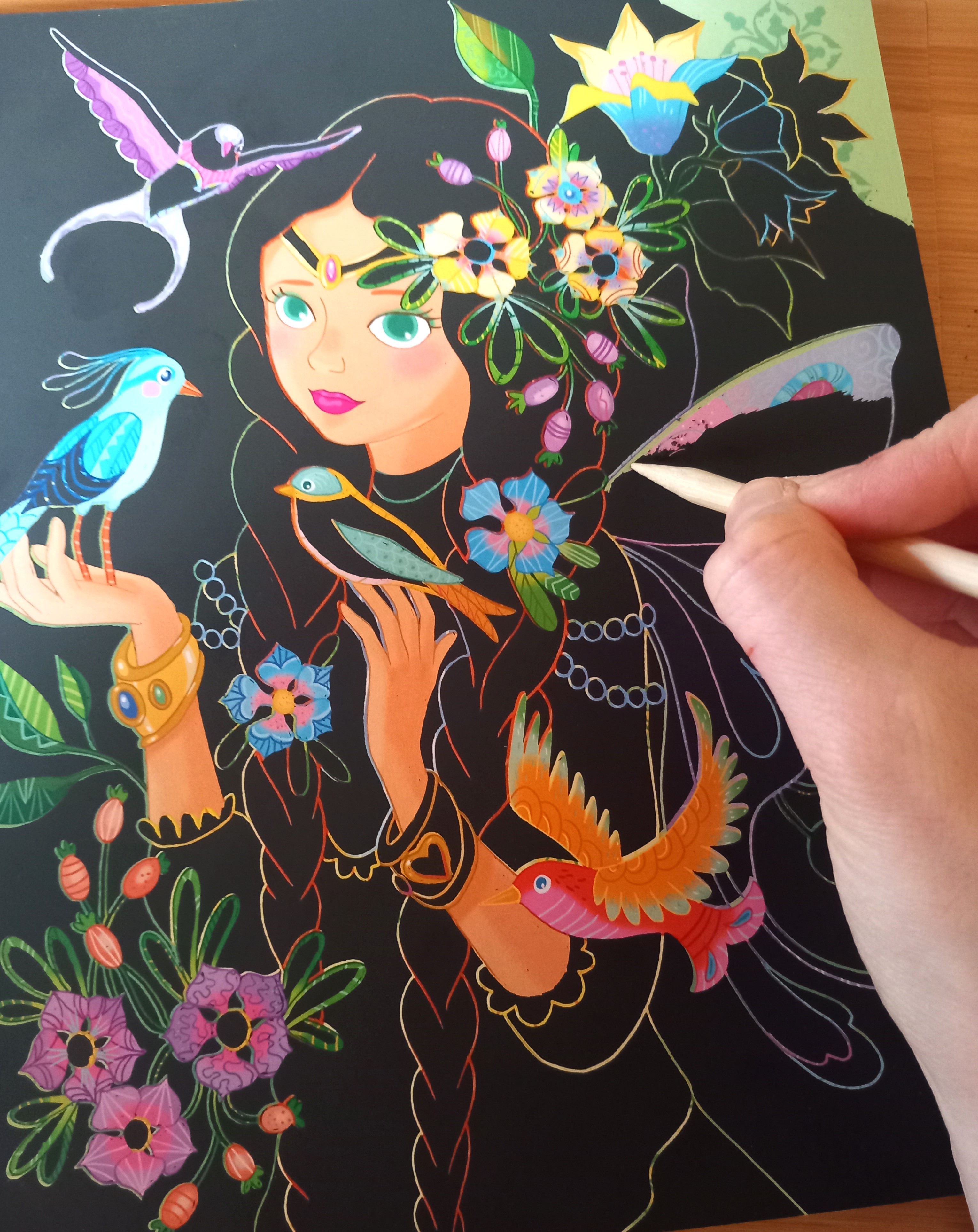 Vyškrabávací obrázky - Čarokrásné víly - detail